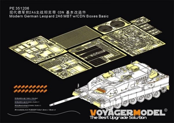 Voyager Model PE351206 Modern German Leopard 2A6 MBT w/CDN Boxes Basic (For RFM 5076) 1/35