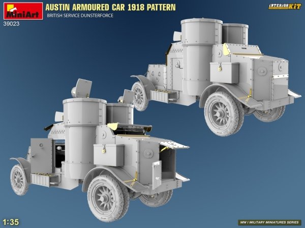Miniart 39023 AUSTIN ARMOURED CAR 1918 PATTERN. BRITISH SERVICE DUNSTERFORCE. INTERIOR KIT 1/35