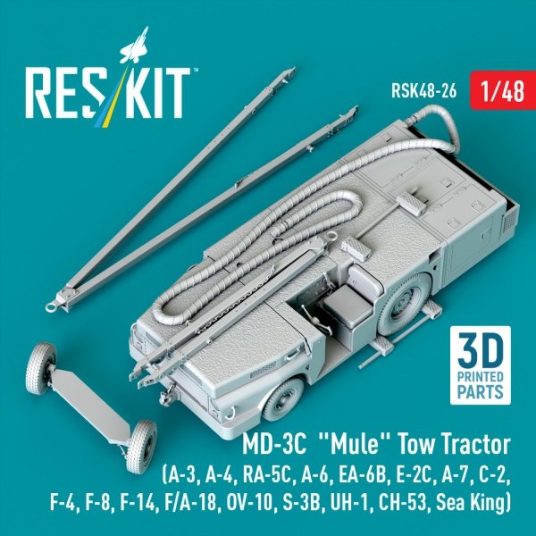 RESKIT RSK48-0026 MD-3С "Mule" Tow Tractor (3D Printed model kit) 1/48