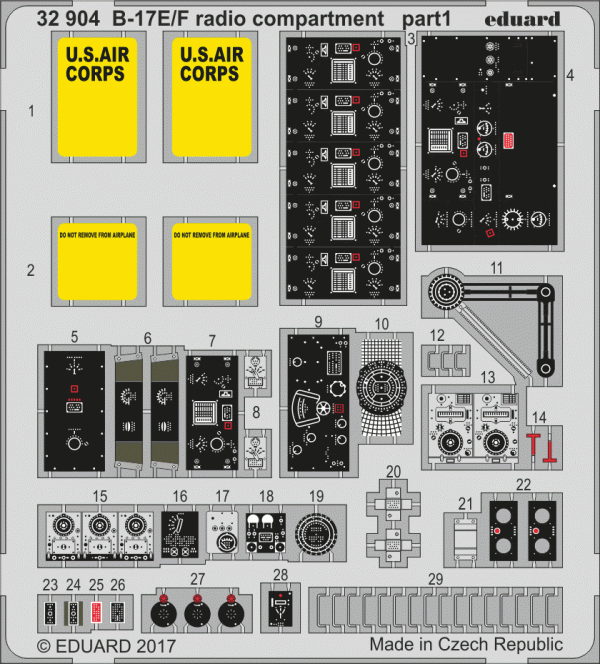 Eduard 32904 B-17E/ F radio compartment 1/32 HK MODELS
