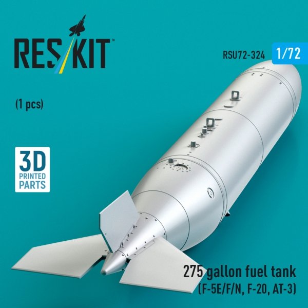 RESKIT RSU72-0324 275 gallon fuel tank (F-5E/F/N, F-20, AT-3) (1 pcs) (3D Printed) (1/72)
