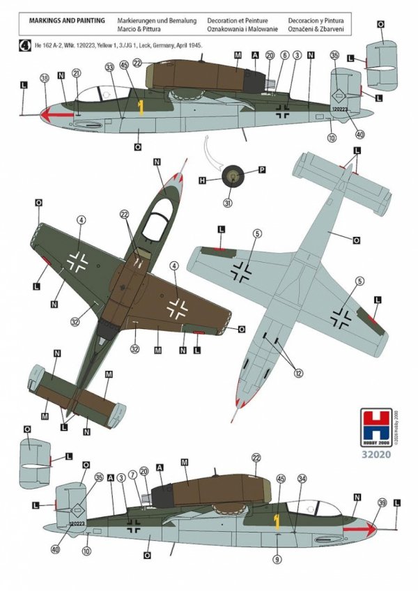 Hobby 2000 32020 Heinkel He 162 A-2 Salamander 1/32