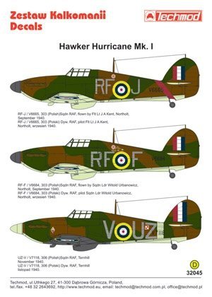 Techmod 32045 - Hawker Hurricane I (1:32)
