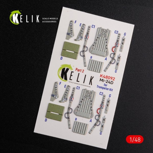 KELIK K48092 Mi-24D (Hind-D) interior 3D decals for Trumpeter kit 1/48