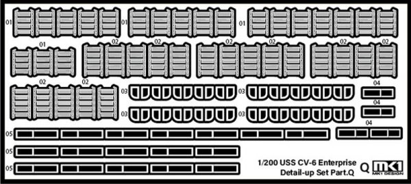 MK1 Design MD-20022 USS CV-6 Enterprise DX with Full Wooden Deck for Trumpeter 1/200