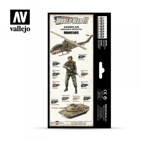 Vallejo 70220 WWIII American Armour &amp; Infantry 8x17ml