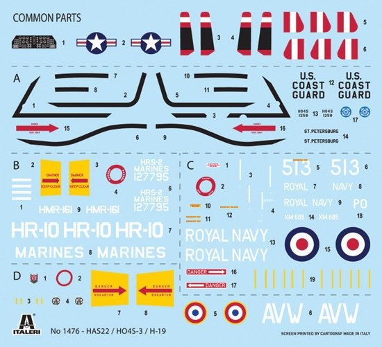 Italeri 1476 HO4S-3 / HAS.7 / H-19 1/72