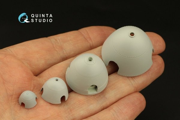 Quinta Studio QRV-040 Radial riveting rows (rivet size 0.15 mm, gap 0.6 mm, suits 1/48), White color 1/48