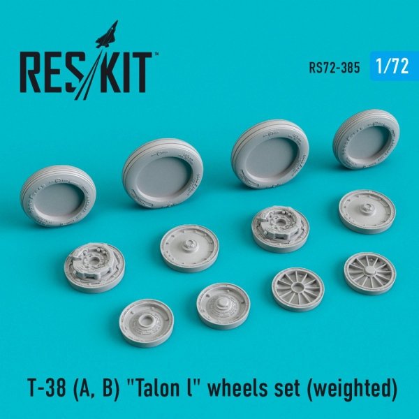 RESKIT RS72-0385 T-38 (A, B) &quot;TALON L&quot; WHEELS SET (WEIGHTED) 1/72