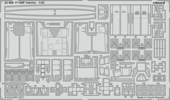 Eduard 32980 F-100F interior for TRUMPETER 1/32
