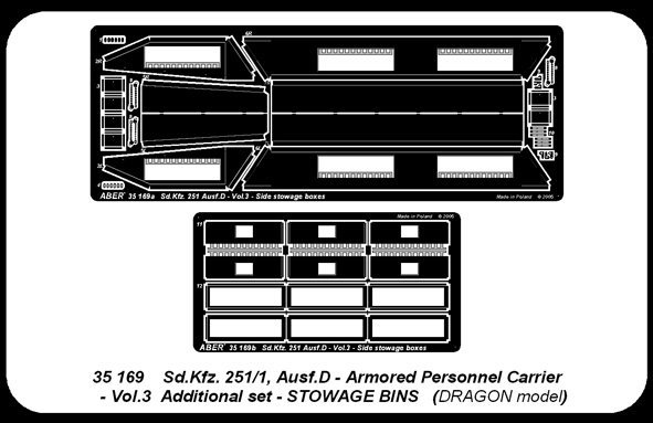 Aber 35169 SD.Kfz. 251/1 Ausf. D cz.3 zasobniki boczne (DRA) (1:35)
