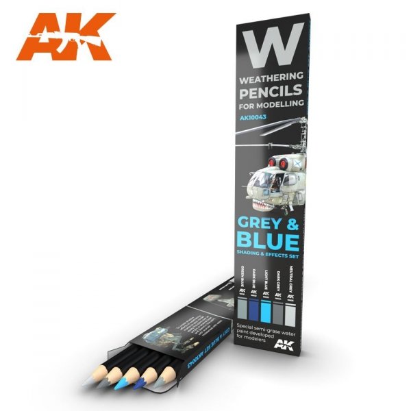 AK Interactive AK10043 GREY &amp; BLUE: SHADING &amp; EFFECTS SET