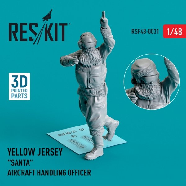 RESKIT RSF48-0031 YELLOW JERSEY SANTA AIRCRAFT HANDLING OFFICER (1 PCS) (3D PRINTED) 1/48