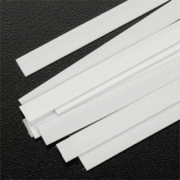 Plastruct 90728 PRĘT 0.5mm x 4.8mm - 250mm(Styrene White) / 10 szt.