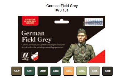 Vallejo 70181 German Field Grey Uniforms 8x17ml.