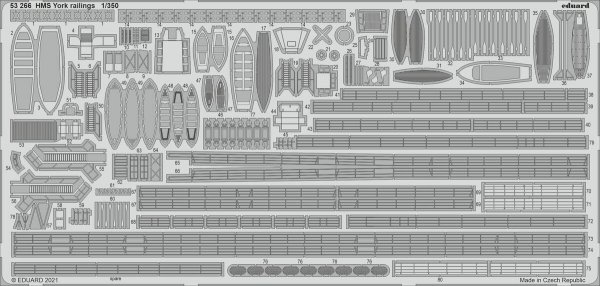 Eduard 53266 HMS York railings TRUMPETER 1/350