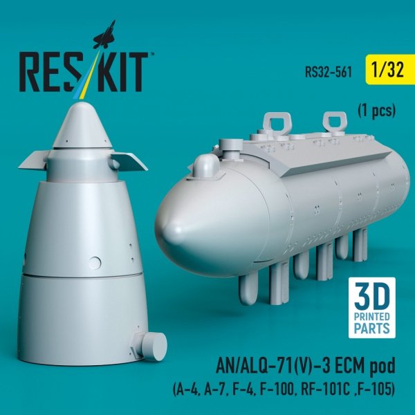 RESKIT RS32-0561 AN/ALQ-71(V)-3 ECM pod (1pcs) (3D Printed) 1/32