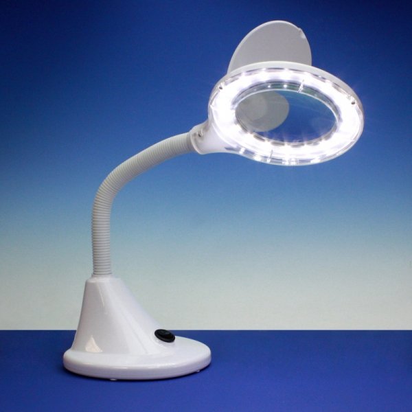 Lightcraft LC8082LED-EU LED Compact Flexi Magnifier Lamp (EU Plug) / Kompaktowa Giętka Lampka Powiększająca LED