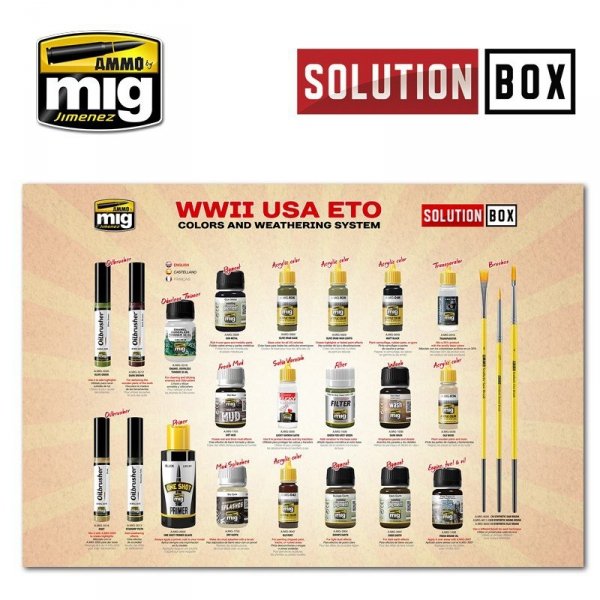 AMMO of Mig Jimenez 7700 WW II AMERICAN ETO SOLUTION BOX