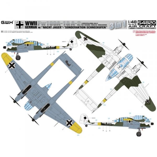 Great Wall Hobby S4820 Fw189A-1&amp;A-2 /w &quot;Nacht Jager&quot; - &quot;Sonderaktion Schneekufen&quot; 1/48