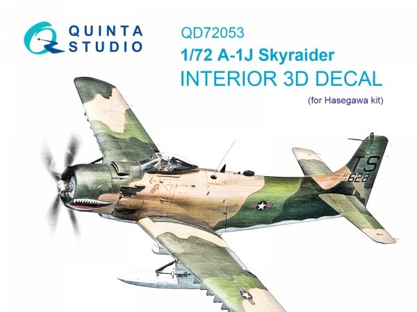 Quinta Studio QD72053 A-1J 3D-Printed &amp; coloured Interior on decal paper (Hasegawa) 1/72