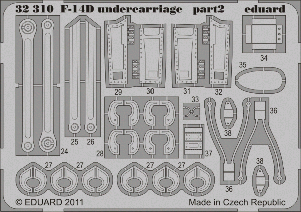 Eduard 32310 F-14D undercarriage 1/32 TRUMPETER