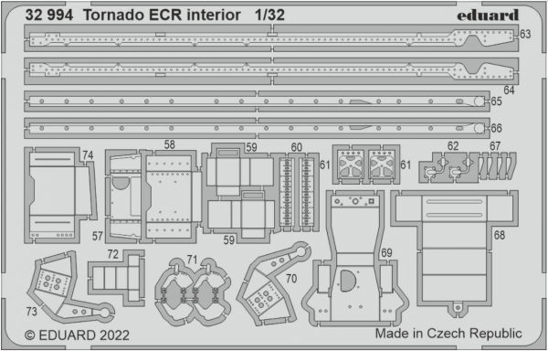 Eduard 32994 Tornado ECR interior ITALERI 1/32