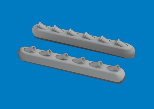 Eduard 672444 P-51D exhaust stacks w/ fairing PRINT for ARMA HOBBY 1/72