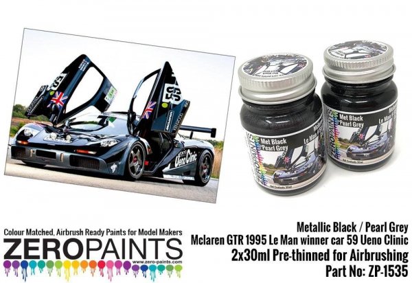 Zero Paints ZP-1535 Mclaren GTR 1995 Le Man Winner Car 59 Ueno Clinic Paint Set 2x30ml