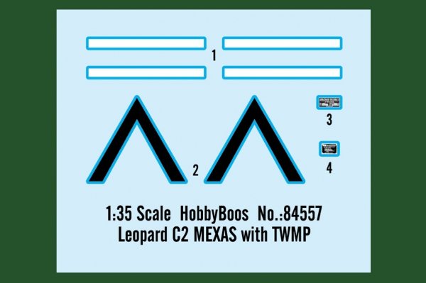 Hobby Boss 84557 Leopard C2 MEXAS with TWMP Track Width Mine Plow 1/35