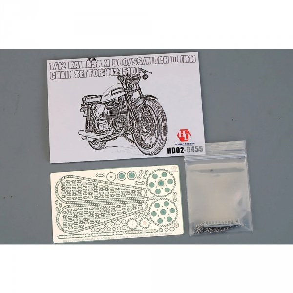 Hobby Design HD02-0455 Kawasaki 500/SS/Mach III (H1) Chain Set for Hasegawa kit #21510 1/12