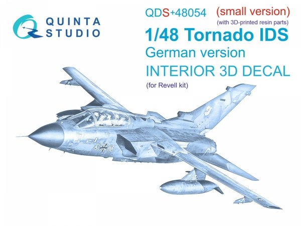 Quinta Studio QDS+48054 Tornado IDS German 3D-Printed &amp; coloured Interior on decal paper (Revell) (small version) (with 3D-printed resin parts) 1/48
