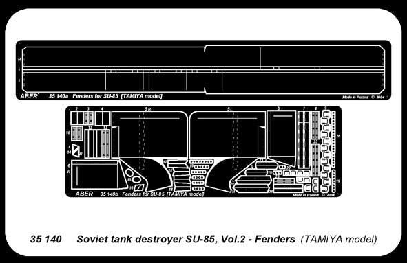 Aber 35140 Radzieckie działo pancerne SU-85 cz.2 zestaw dodatkowy blotniki (TAM) (1:35)