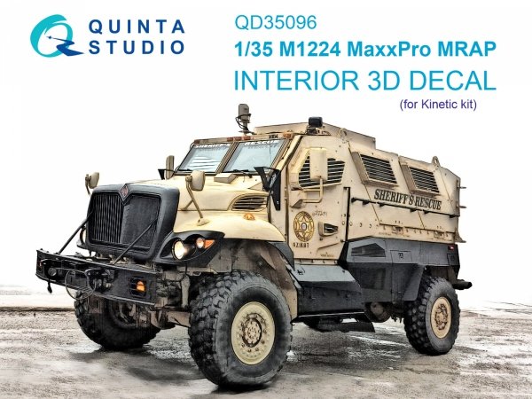 Quinta Studio QD35096 M1224 MaxxPro MRAP 3D-Printed &amp; coloured Interior on decal paper (Kinetic) 1/35