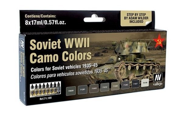 Vallejo 71188 Soviet WWII Vehicles Camo Colors 8x17 ml.