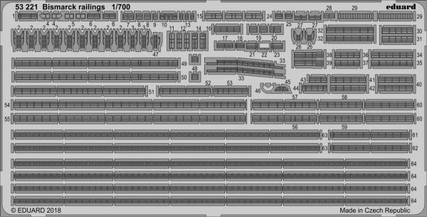 Eduard 53221 Bismarck railings MENG 1/700