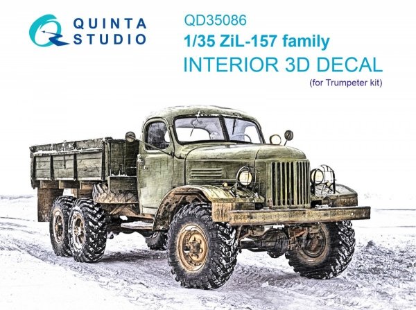 Quinta Studio QD35086 ZiL-157 family 3D-Printed &amp; coloured Interior on decal paper (Trumpeter) 1/35