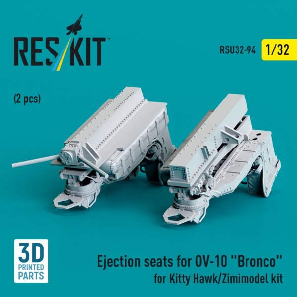 RESKIT RSU32-0094 Ejection seats for OV-10 &quot;Bronco&quot; (2 pcs) for Kitty Hawk/Zimimodel kit (3D Printed) 1/32