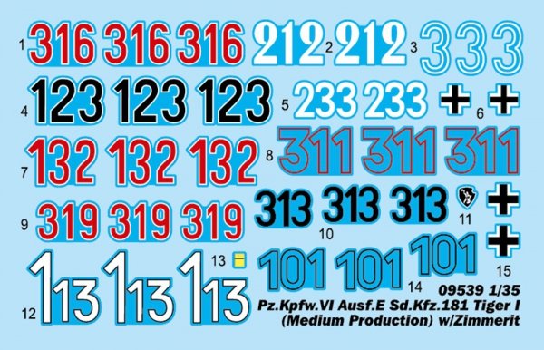 Trumpeter 09539 Pz.Kpfw.VI Ausf.E Sd.Kfz.181 Tiger I (Medium Production) w/ Zimmerit 1/35