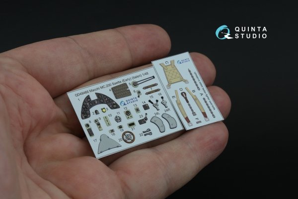 Quinta Studio QD48466 Macchi MC.200 Saetta (Early) 3D-Printed coloured Interior on decal paper (Italeri) 1/48