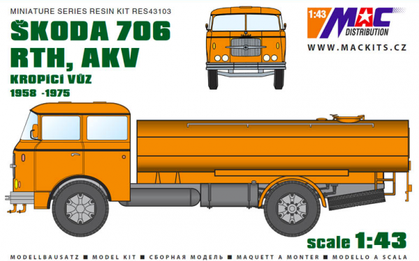 MAC RES43103 Škoda 706 RTH, AKV 1 1/43