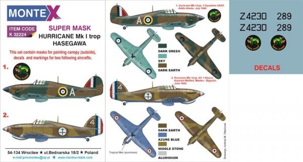 Montex K48224 HURRICANE Mk I trop 1/48