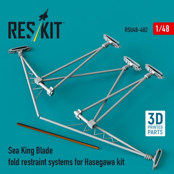 RESKIT RSU48-0482 Sea King blade fold restraint systems for Hasegawa kit (3D Printed) 1/48