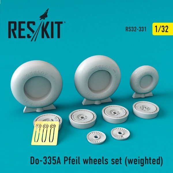 RESKIT RS32-0331 DO-335А &quot;PFEIL&quot; WHEELS SET (WEIGHTED) 1/32