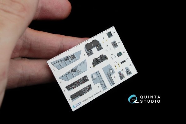 Quinta Studio QD48042 F/A-18A 3D-Printed &amp; coloured Interior on decal paper (for Kinetic) 1/48