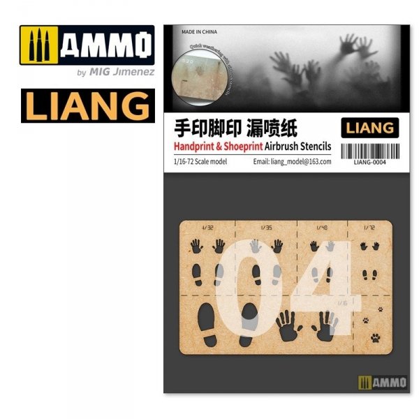 Liang 0004 Handprint &amp; Shoeprint Airbrush Stencils