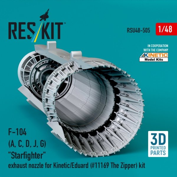 RESKIT RSU48-0505 F-104 (A, C, D, J, G) "Starfighter" exhaust nozzle for Kinetic/Eduard (#11169 The Zipper) kit (3D Printed) 1/48