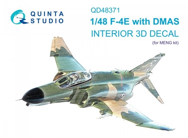 Quinta Studio QD48371 F-4E with DMAS 3D-Printed &amp; coloured Interior on decal paper (Meng) 1/48