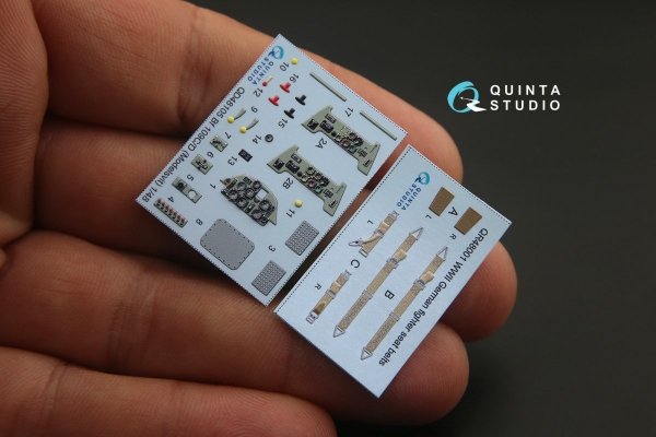 Quinta Studio QD48105 Bf 109C/D 3D-Printed &amp; coloured Interior on decal paper (for Modelsvit kit) 1/48