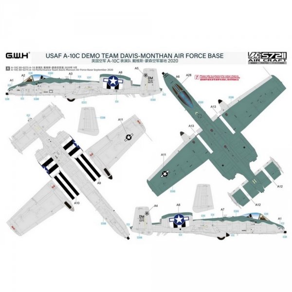 Great Wall Hobby S7211 USAF A-10C Demo Team DAVIS-MONTHAN Air Force Base 2020 Limited Edition 1/72